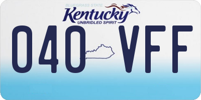 KY license plate 040VFF