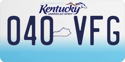 KY license plate 040VFG