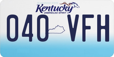 KY license plate 040VFH