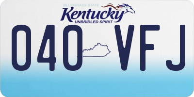 KY license plate 040VFJ