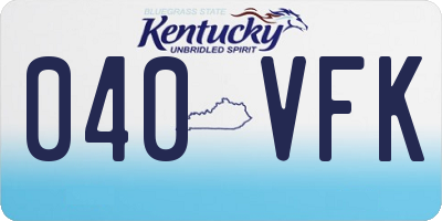 KY license plate 040VFK