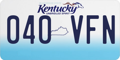 KY license plate 040VFN