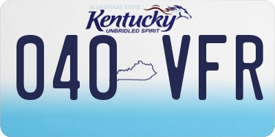 KY license plate 040VFR