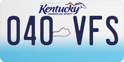 KY license plate 040VFS
