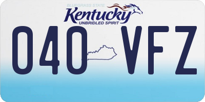KY license plate 040VFZ