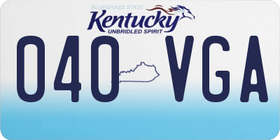 KY license plate 040VGA