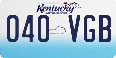 KY license plate 040VGB