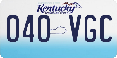 KY license plate 040VGC
