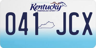 KY license plate 041JCX