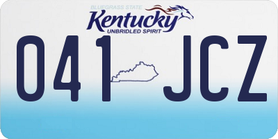 KY license plate 041JCZ