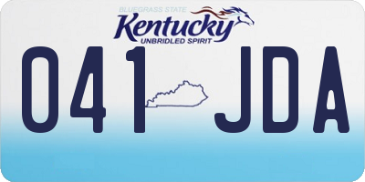 KY license plate 041JDA