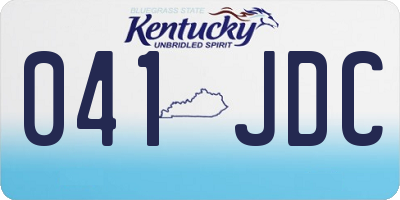 KY license plate 041JDC