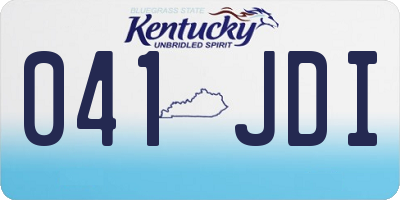 KY license plate 041JDI
