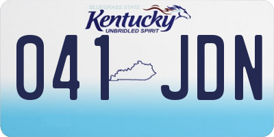 KY license plate 041JDN