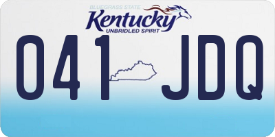 KY license plate 041JDQ
