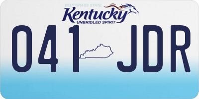 KY license plate 041JDR