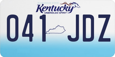 KY license plate 041JDZ