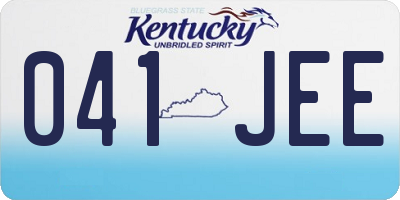 KY license plate 041JEE