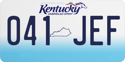 KY license plate 041JEF