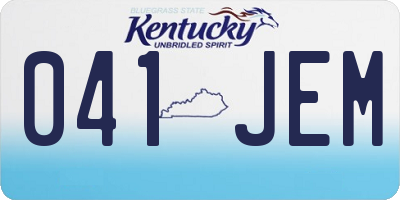 KY license plate 041JEM