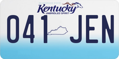 KY license plate 041JEN
