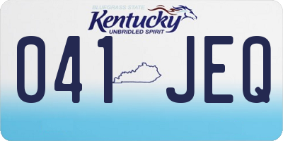 KY license plate 041JEQ