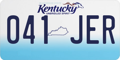 KY license plate 041JER