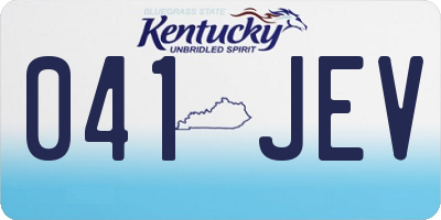 KY license plate 041JEV