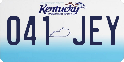 KY license plate 041JEY