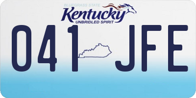 KY license plate 041JFE