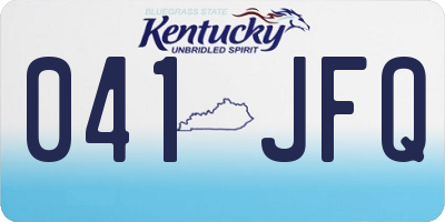 KY license plate 041JFQ