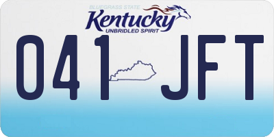 KY license plate 041JFT