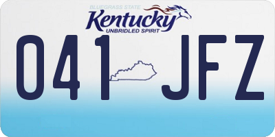 KY license plate 041JFZ