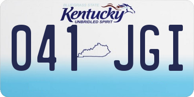 KY license plate 041JGI