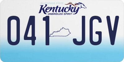 KY license plate 041JGV