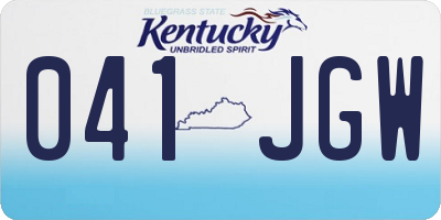 KY license plate 041JGW