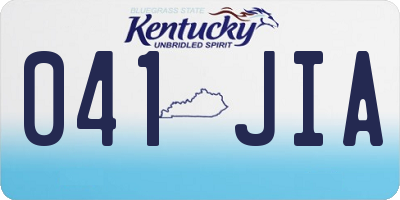 KY license plate 041JIA