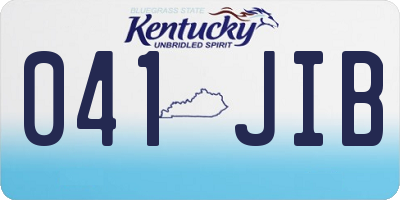 KY license plate 041JIB