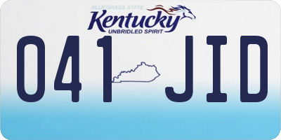 KY license plate 041JID