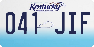KY license plate 041JIF