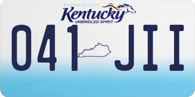 KY license plate 041JII