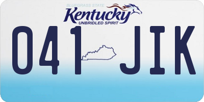 KY license plate 041JIK