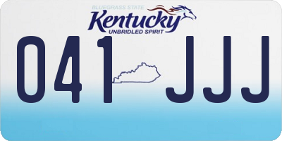 KY license plate 041JJJ