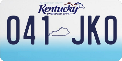 KY license plate 041JKO