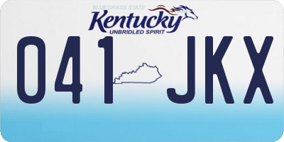 KY license plate 041JKX