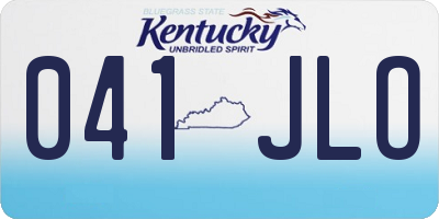 KY license plate 041JLO