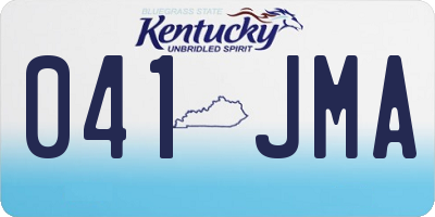 KY license plate 041JMA