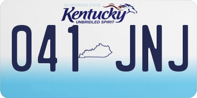KY license plate 041JNJ