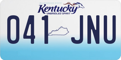 KY license plate 041JNU
