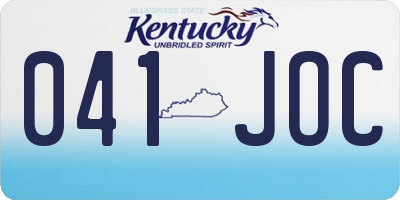 KY license plate 041JOC